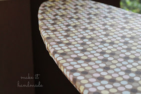 Make an ironing board cover in 10 minutes, without flipping, tracing or measuring. Tutorial by Make It Handmade! 