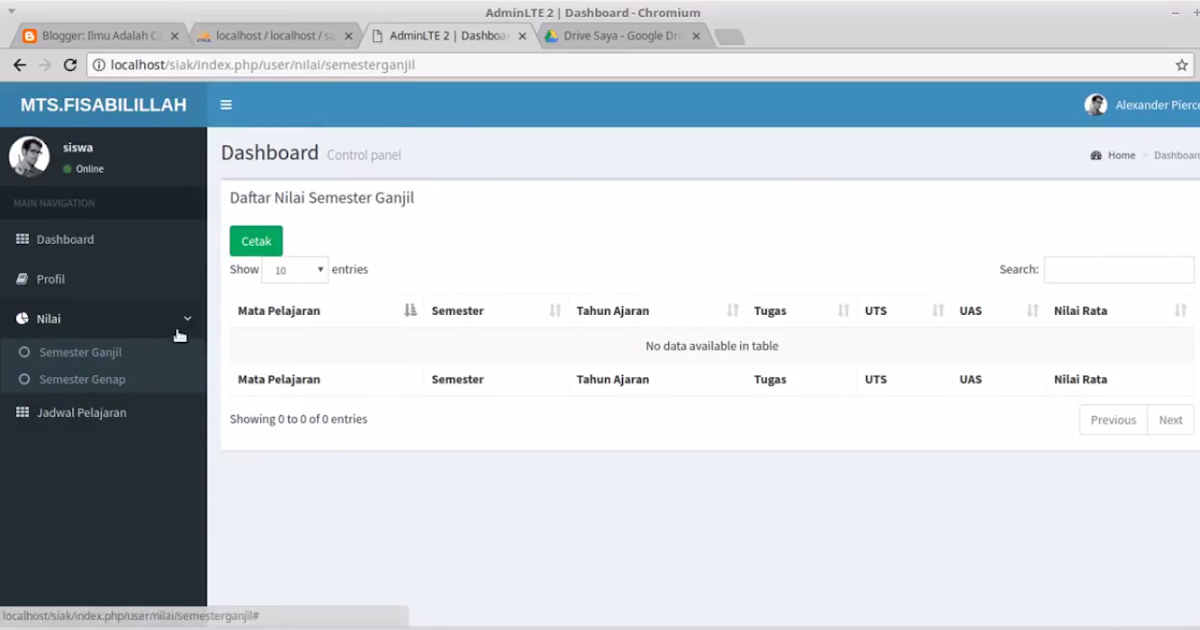 Cara Membuat Siakad Siswa Matkul Sekolah