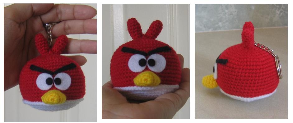 Welcome to TdcCrafts !: Crochet red angry bird keychain ( medium )