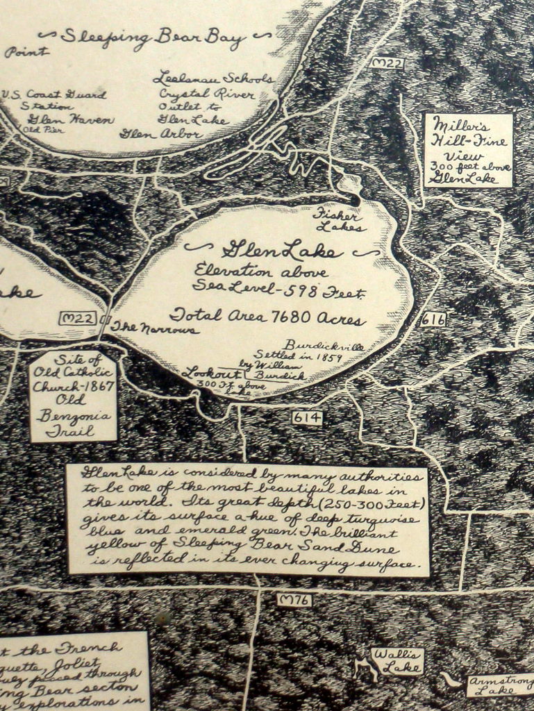 Internet Superstores: Antique Drawn Framed Map Leelanau County Michigan