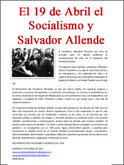 El 19 de Abril el Socialismo y Salvador Allende