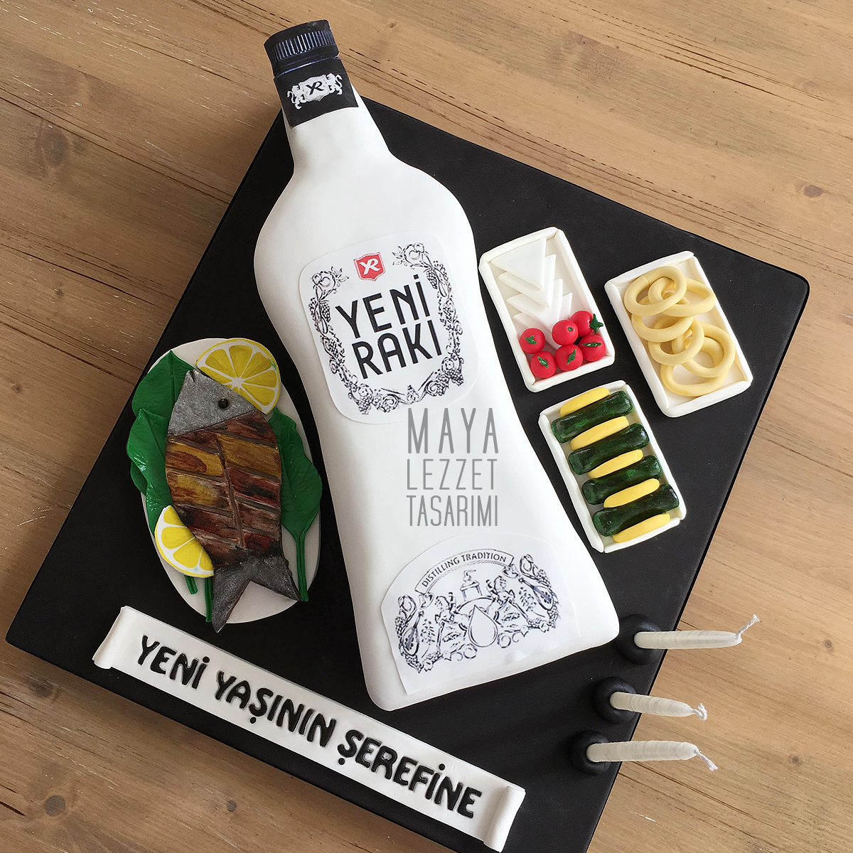 Maya Lezzet Tasarımı RAKI PASTA 3D RAKI PASTA YENİ RAKI PASTASI