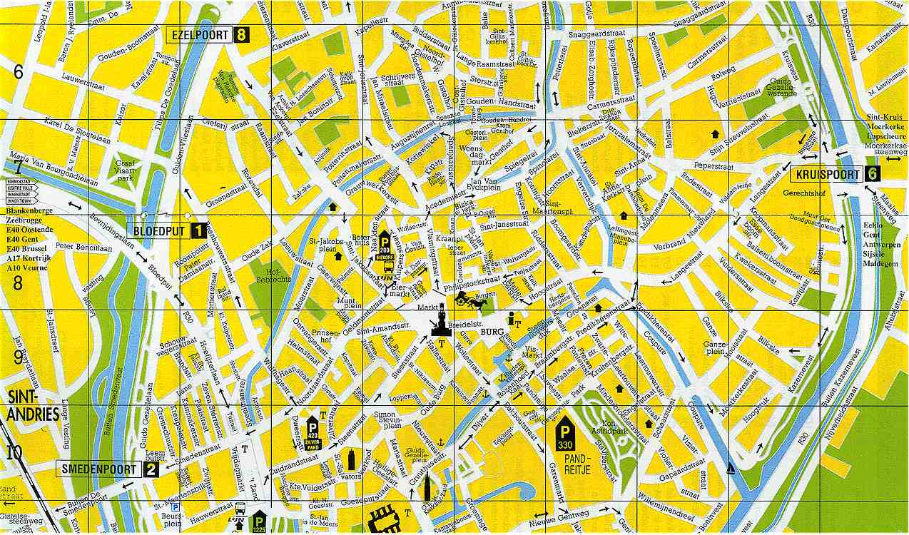 Map of Bruges, Belgium Map of Bruges, Belgium