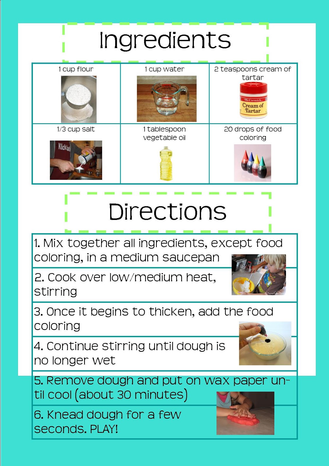 Cooking Up Gallon Size Fun for Quart Size Communicators Play Dough Fun