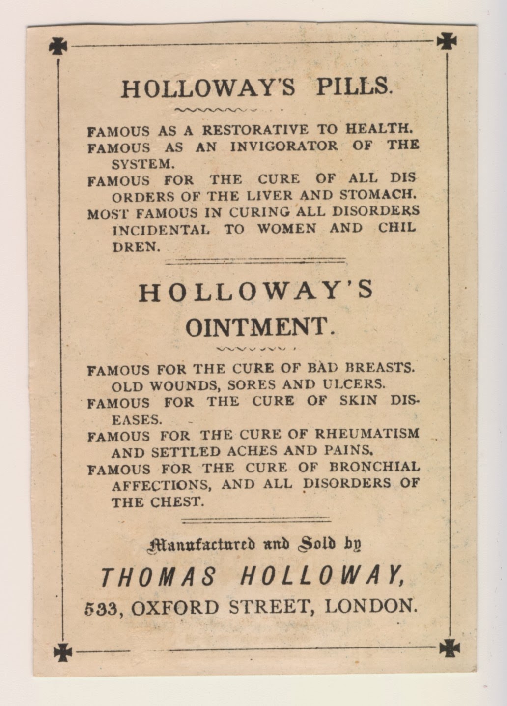 A Visitor's Guide to Victorian England VICTORIAN PATENT MEDICINES