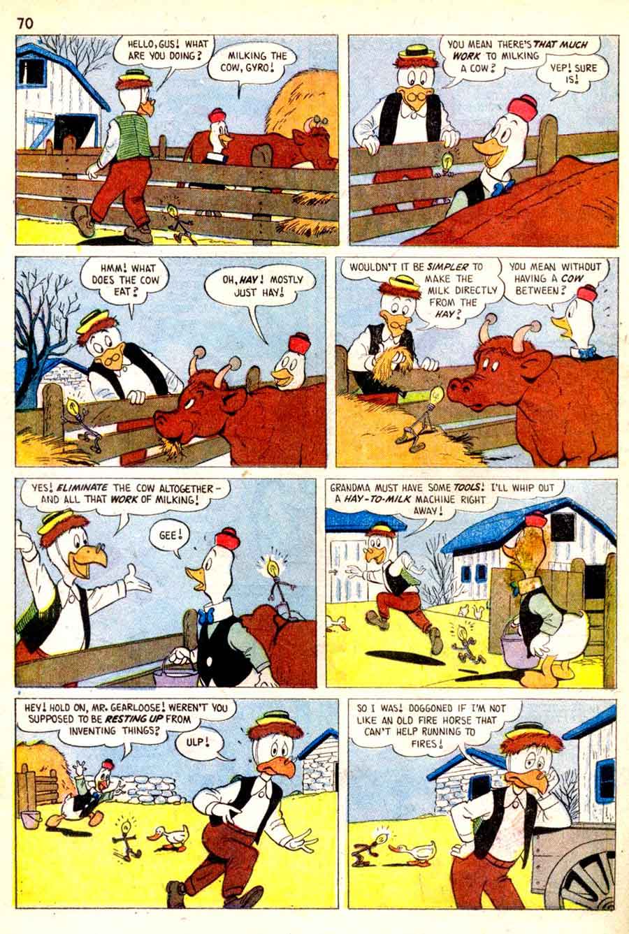 Christmas Parade v1 #8 dell donald duck comic book page art by Carl Barks