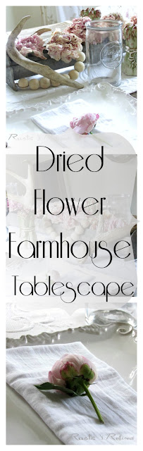 Dried flower summer tablescape for entertaining guests and family.
