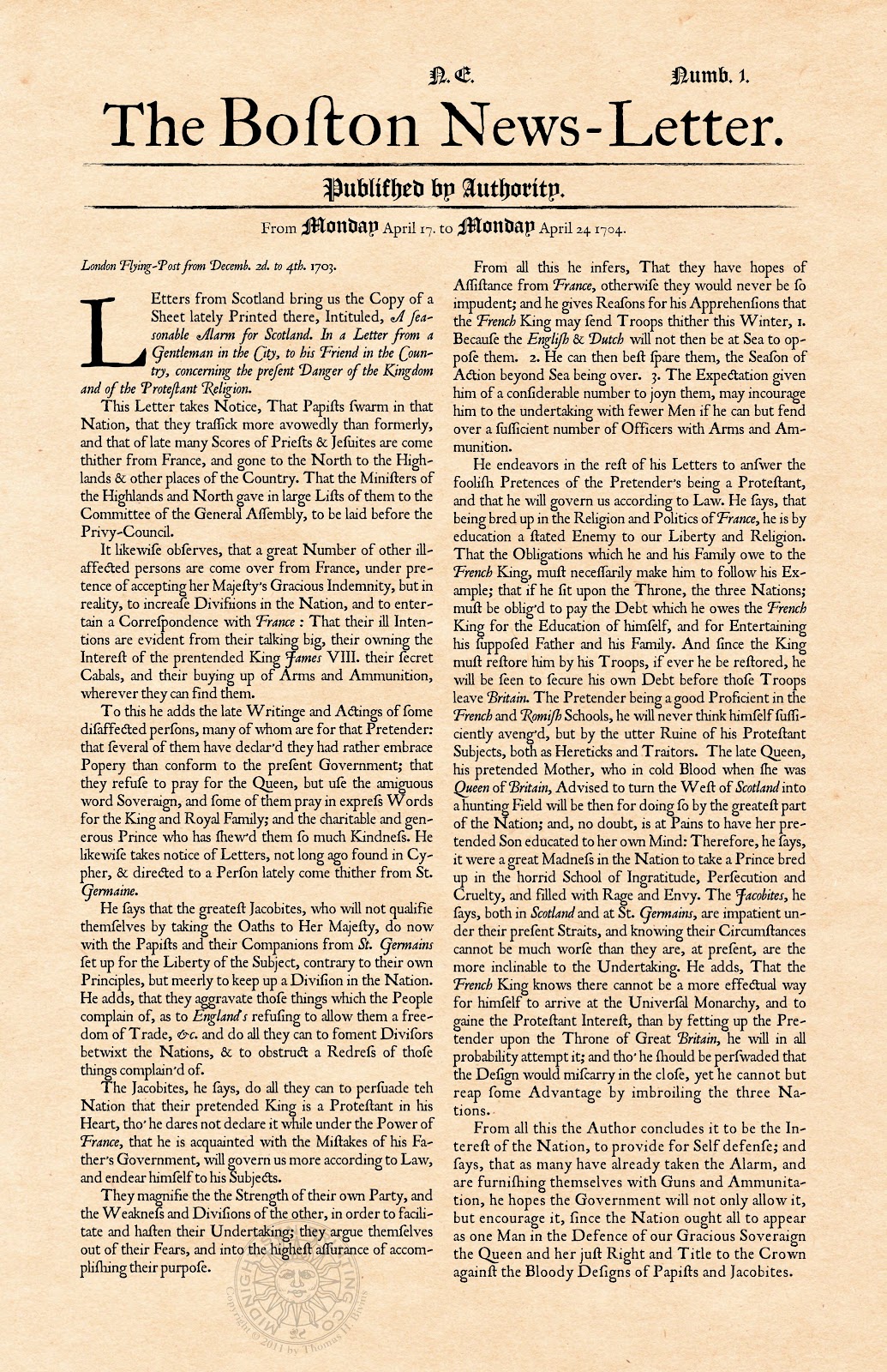 бостон ньюслеттер 1704. Guardians ответы. News letter. первые газеты в сша. News letter.