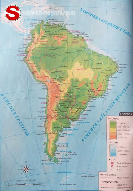 Peta Atlas Amerika Selatan 2018 Gambar Peta Atlas Amerika Selatan 2018