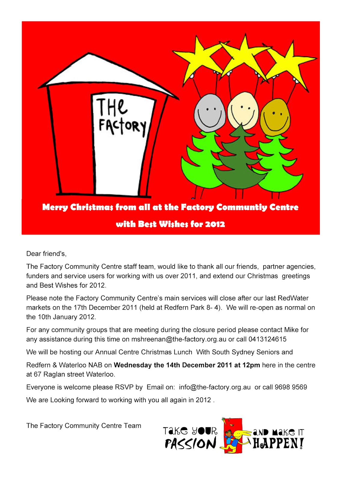 what s on the factory session greetings christmas holiday party email template