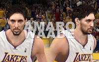 NBA2K12 LA Lakers Cyberface Patches Pau Gasol