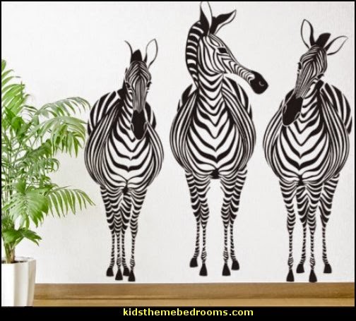 Zebra Trio Wall Sticker Decal
