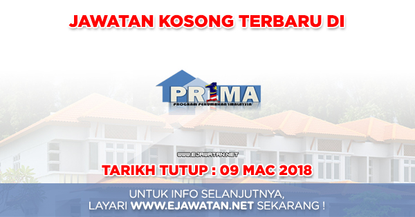 jawatan kosong Perbadanan PR1MA Malaysia (PR1MA) 2018