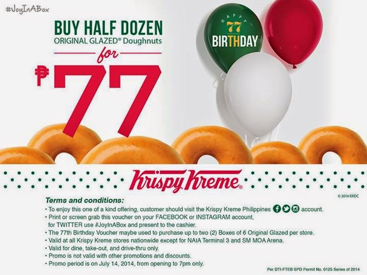 Manila Shopper Krispy Kreme Anniversary Promo P77 for Half Dozen