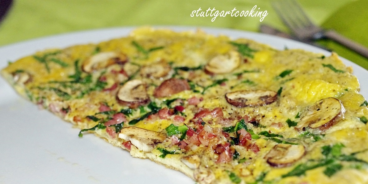 stuttgartcooking: Eier-Pfannkuchen mit Bärlauch, Speck, Zwiebel und ...