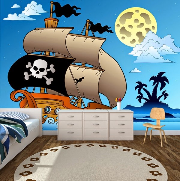 Create pirate room wallpaper