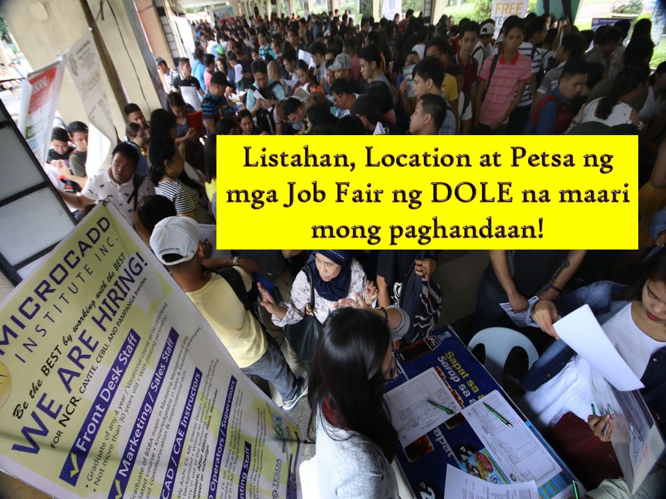 Searching for a job but don't know where to go? Then this post is for you. The following are a list of 28 job fairs of the Department of Labor and Employment (DOLE) in different location nationwide for this month of May! DOLE's job fairs offer employment opportunities to all job seekers who want to work locally, in government service or abroad!  To all job seekers out there mark your calendar for the date of DOLE's job fair in your area and make sure to bring many copies of your application letter, resume and any documents that might help your application so that you can apply as many as you can!  The following are the schedule of job fairs from Philjobnet.