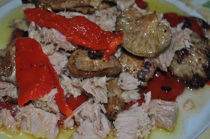 Recetas para triunfar Ensalada de Pleurotus eryngii con pimientos