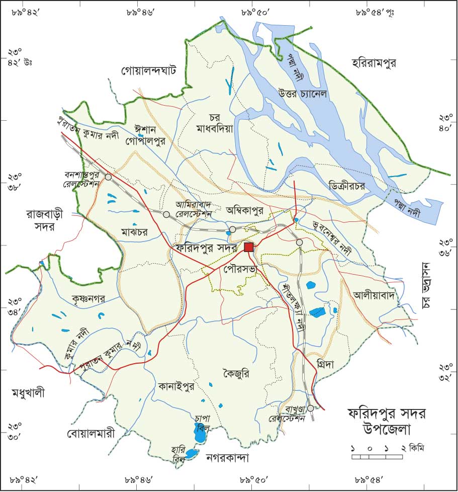 Faridpur Sadar Upazila Map Bangladesh Map All: Faridpur Sadar Upazila Map