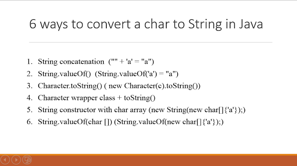 6 ways to convert a char to String object in Java