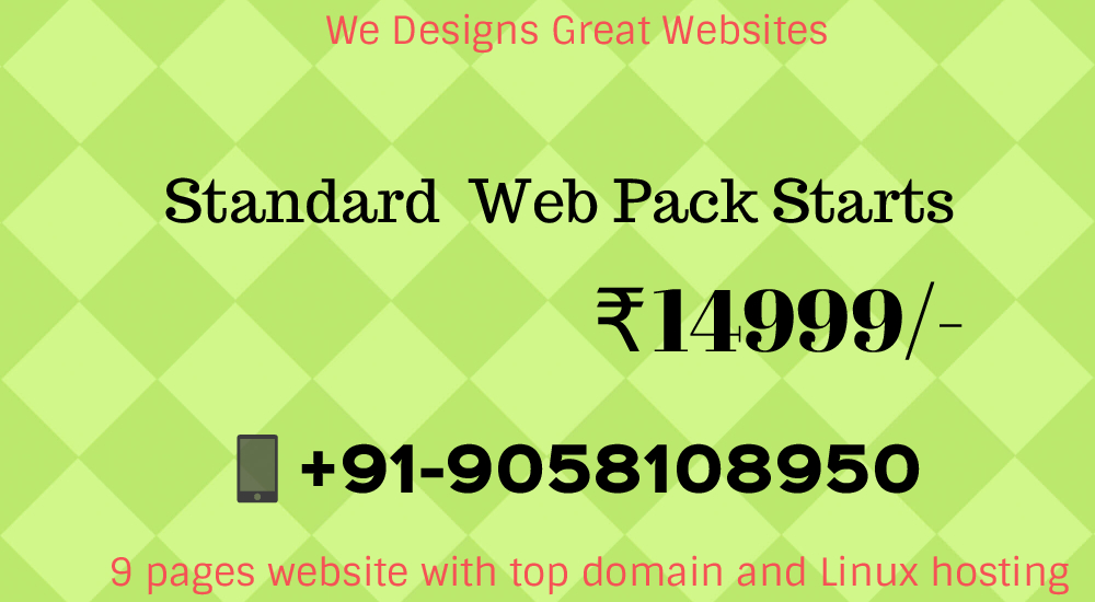Standard Web Pack Starts  14999/= 9 pages website with top domain and Linux hosting