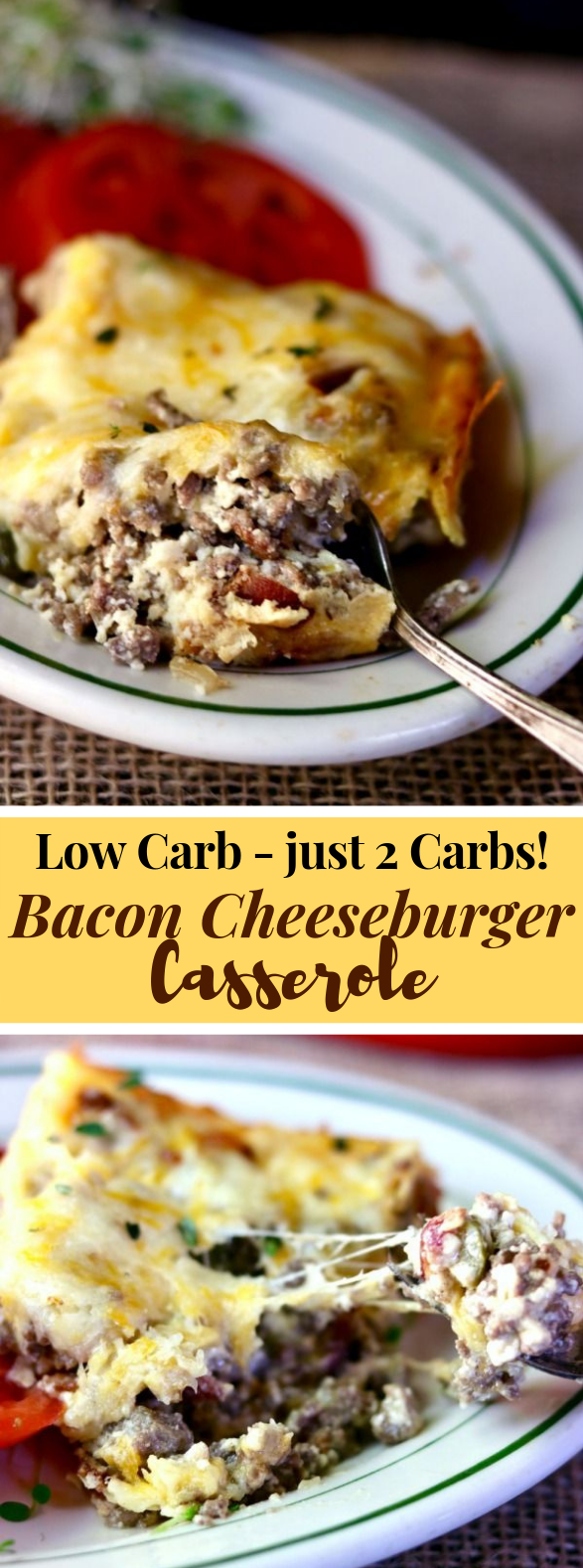 Bacon Cheeseburger Casserole: Low Carb #diet #healthydiet Bacon Cheeseburger Casserole: Low Carb #diet #healthydiet
