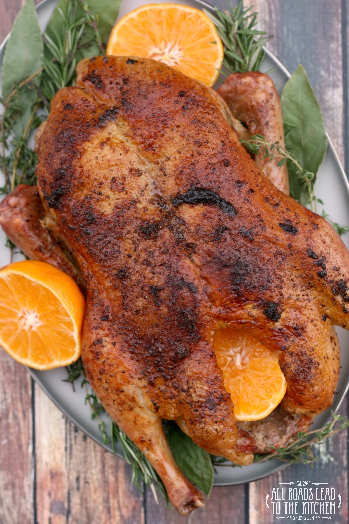 Whole Roasted Duck with Oranges and Herbs