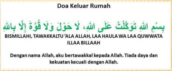 Doa Ketika Hendak Keluar Rumah Klik Disini