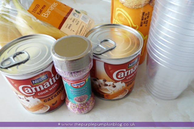 Banoffee Pudding Pots for a Baby Shower at The Purple Pumpkin Blog