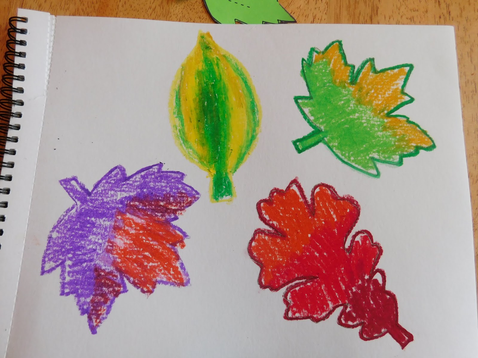 Art Project 45 Oil Pastel Resist Leaves