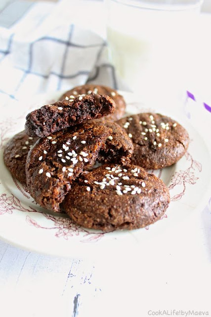 Cookies au cacao et tahini, purée de sésame (vegan et sans gluten) • Cook A Life! by Maeva