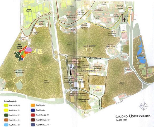 "Zona Cultural" UNAM Map