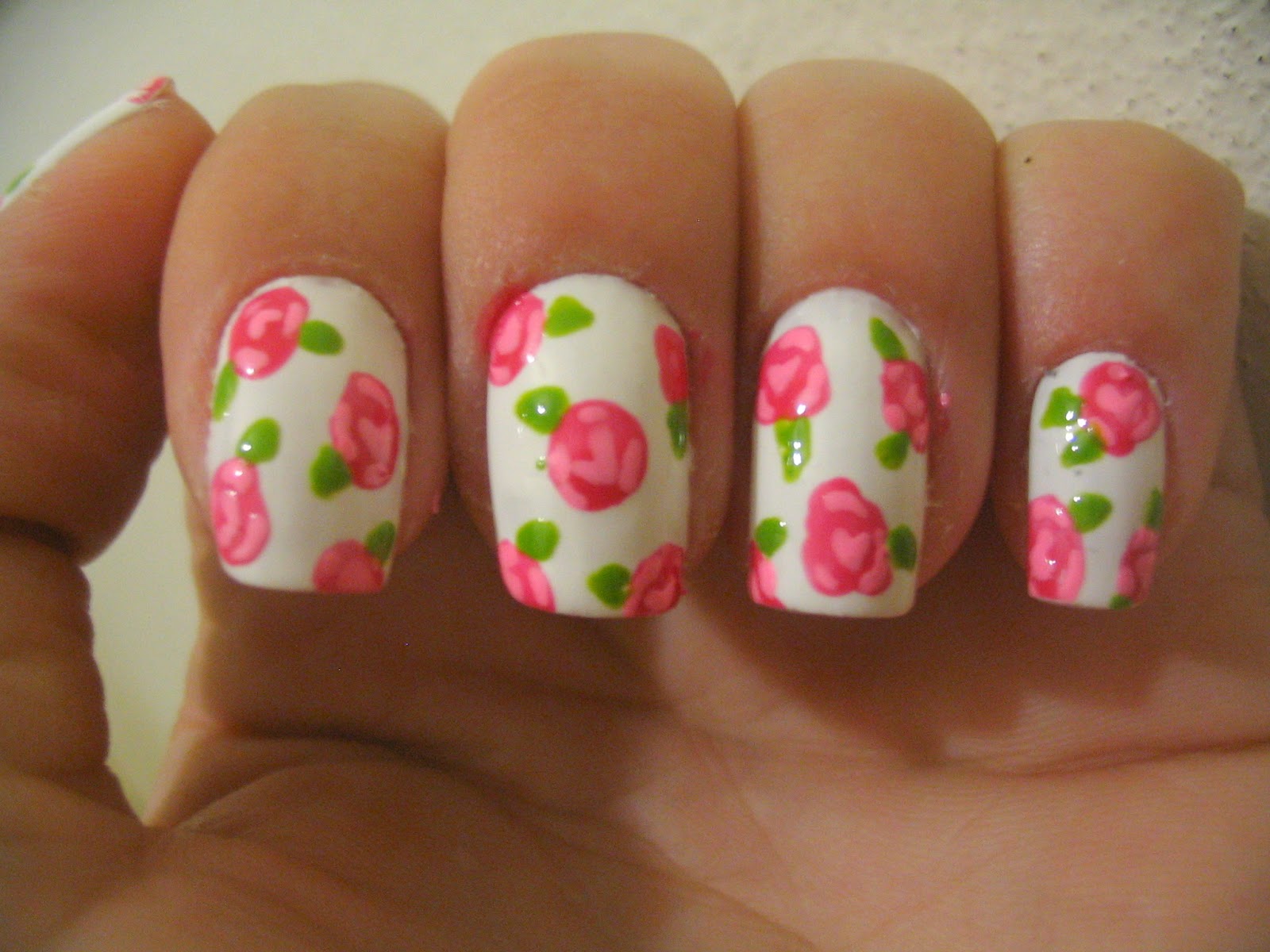 Garota Pink Glitter Passo a Passo Nail Art Floral