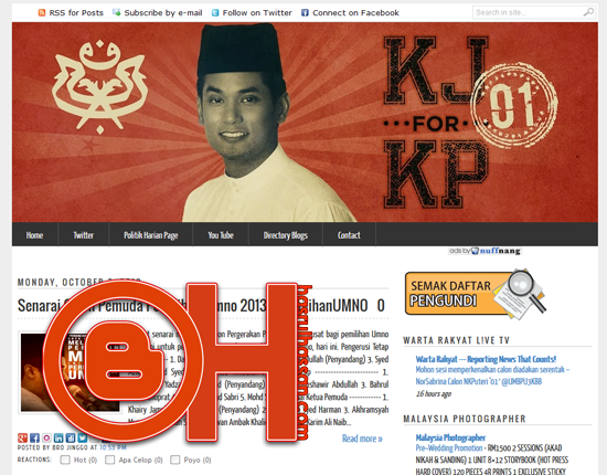 Calon pemilihan UMNO guna blog