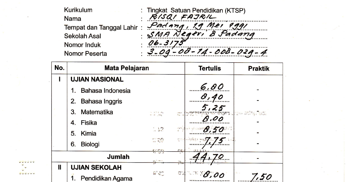 Cara Membuat Transkrip Nilai Untuk Lamaran Pekerjaan / 33