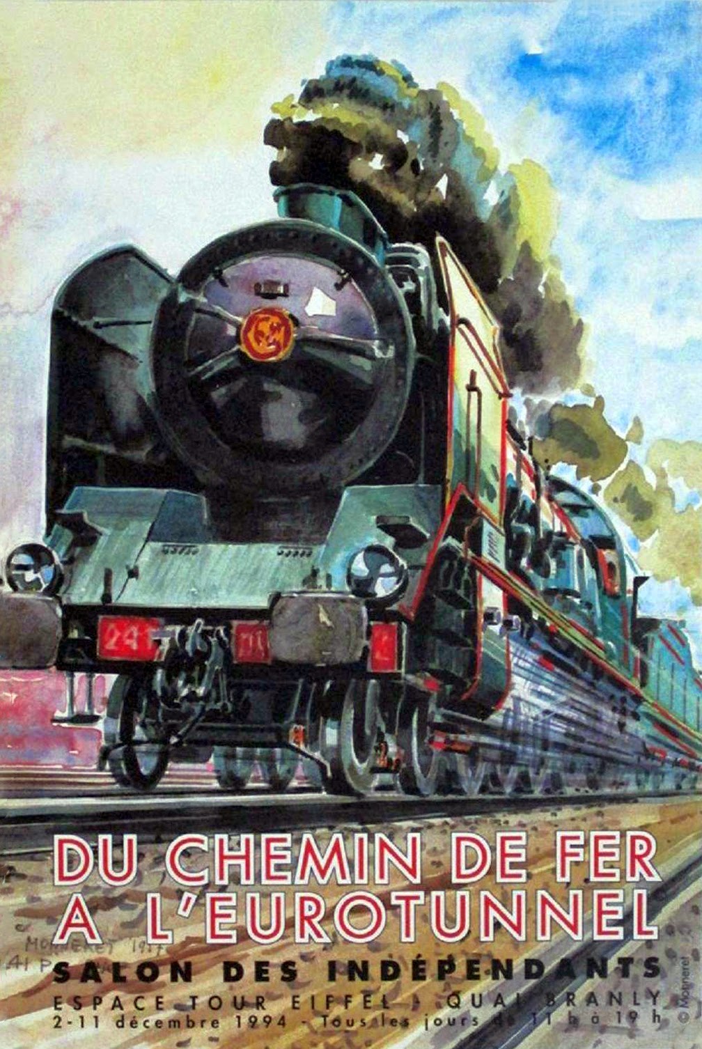 transpress nz from the railway to the Eurotunnel art expo poster, 1994