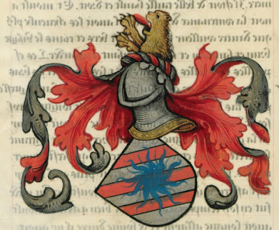 manuscrit Français Ms-4976 : Armorial De la Table ronde (extrait). Date d'édition : 1490-1500. Bibliothèque de l'Arsenal Paris