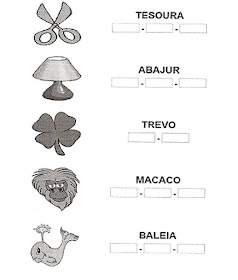 Atividade separe as sílabas - Alfabetização.