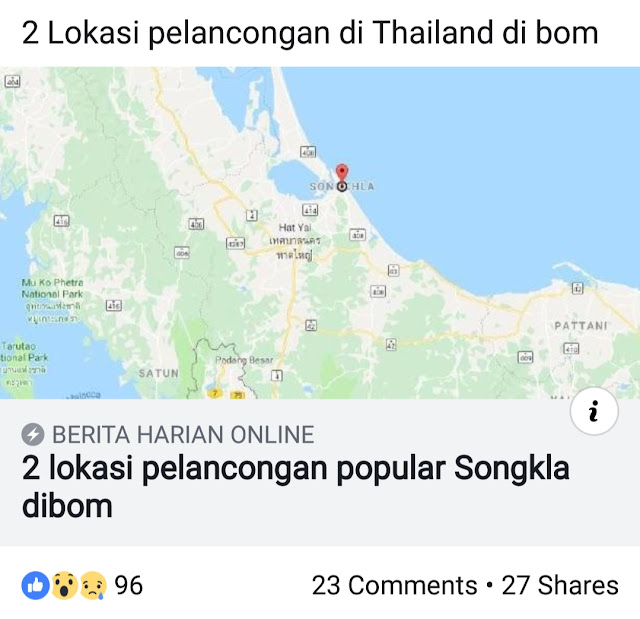 Letupan Bom di Pantai Samila Songkhla