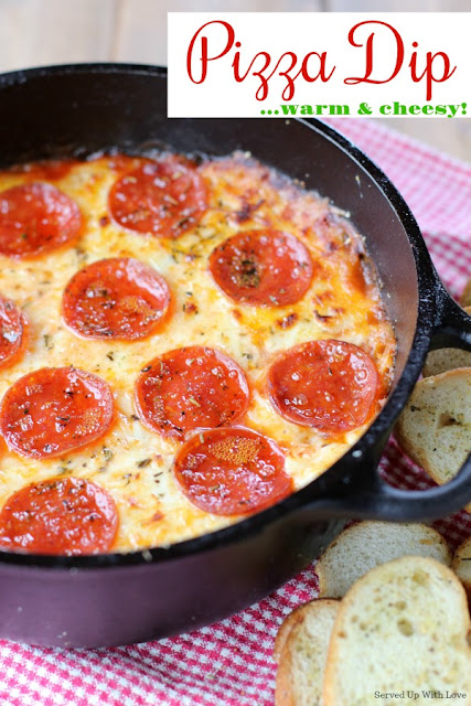 Warm and cheesy Pizza Dip is the dip everyone is going to rave over. Its an easy recipe to make for any party or tailgate. 