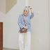 Outfit Hijab Warna Pastel