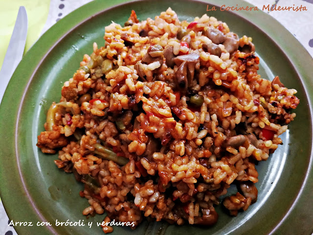 Arroz con brócoli y verduras