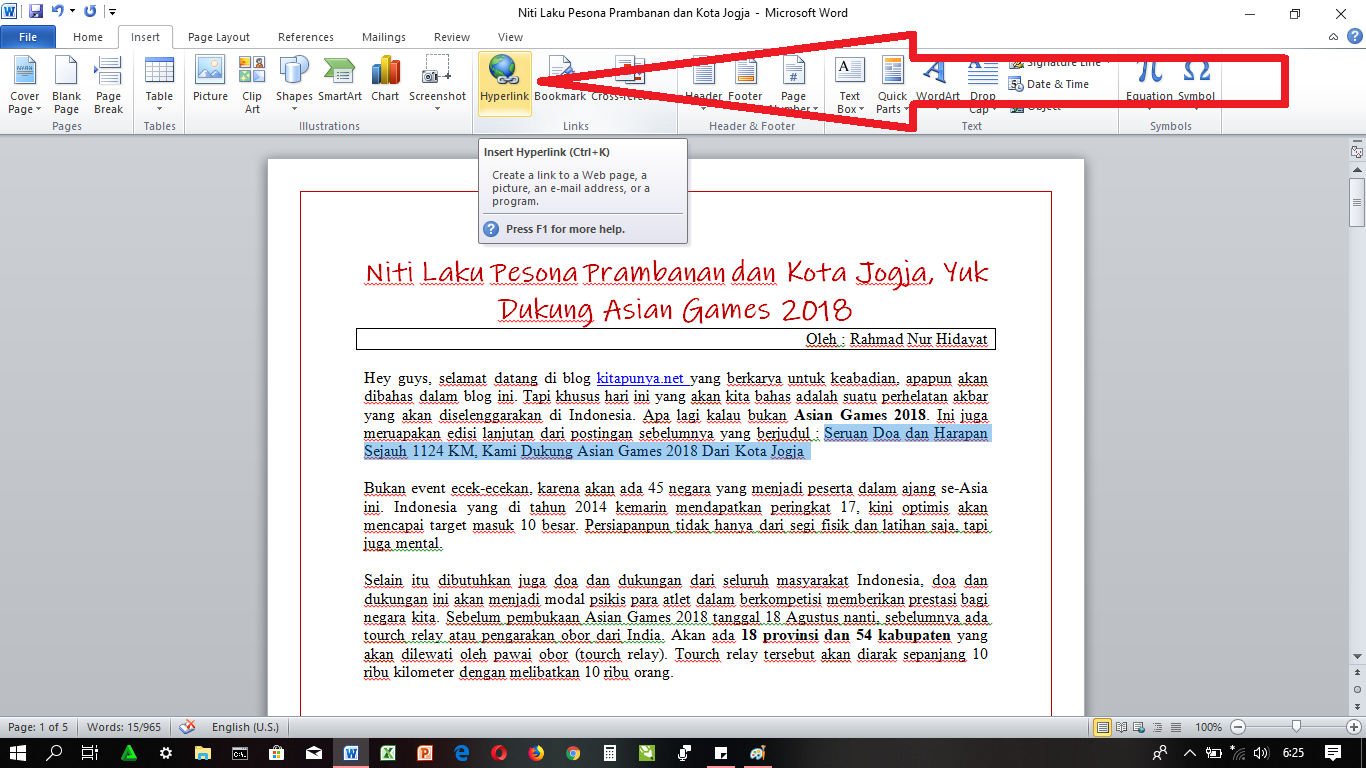 Cara Membuat Link Hyperlink Di Microsoft Word Dengan Mudah Ahmaddzaki