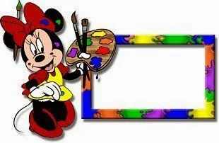Alfabeto de Minnie Mouse pintando marco.