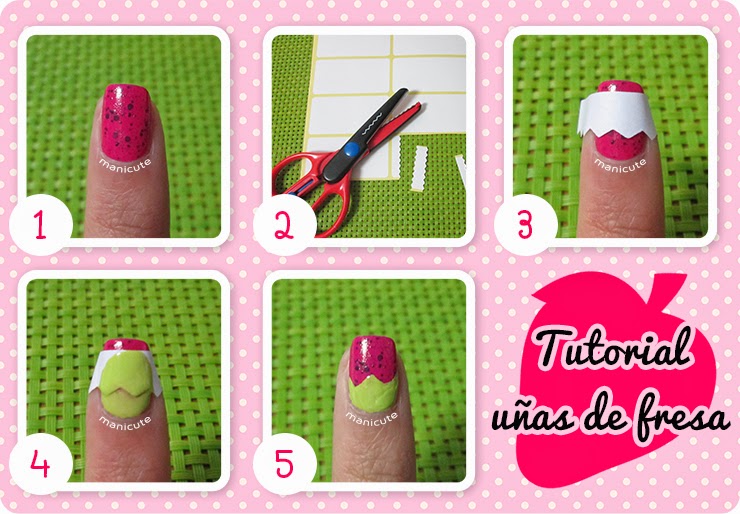 uñas de fresa strawberry nails