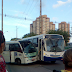 Micro - ônibus colidiu com ônibus em frente ao terminal rodoviário Cidade da Esperança
