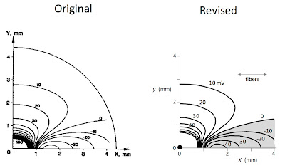 Figure 3f from Sepulveda, Roth and Wikswo (1989) Current injection into a two-dimensional anisotropic bidomain. Biophys J 55:987-999.