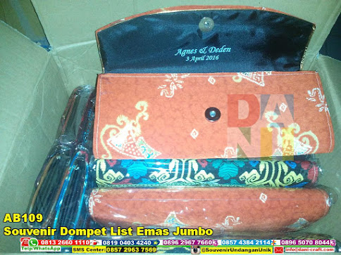 jual Souvenir Dompet List Emas Jumbo