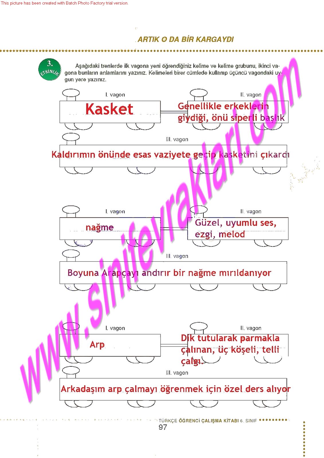 6.Sinif Turkce Doku Yayinlari Ogrenci Calisma Kitabi Sayfa 97 - Ders