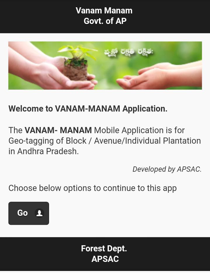 Vanam Manam Geo tagging app User manual GSR INFO AP TS Employees